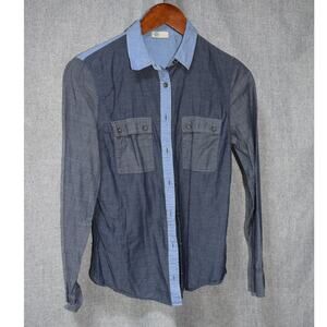 AG Adriano Goldschmied Blue Chambray Button Down Shirt Men’s Size S